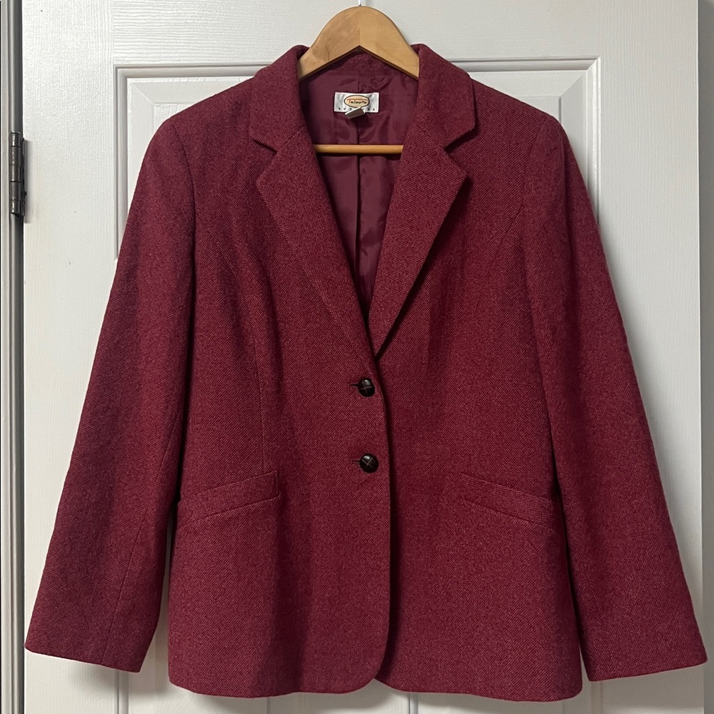 Talbots Petites Wool Blazer Cherry Red